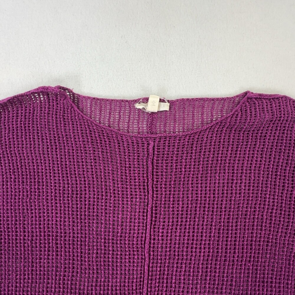 Eileen Fisher Open Knit Pullover Sweater Purple Long Sleeve Women's Size Small - Picture 3 of 8